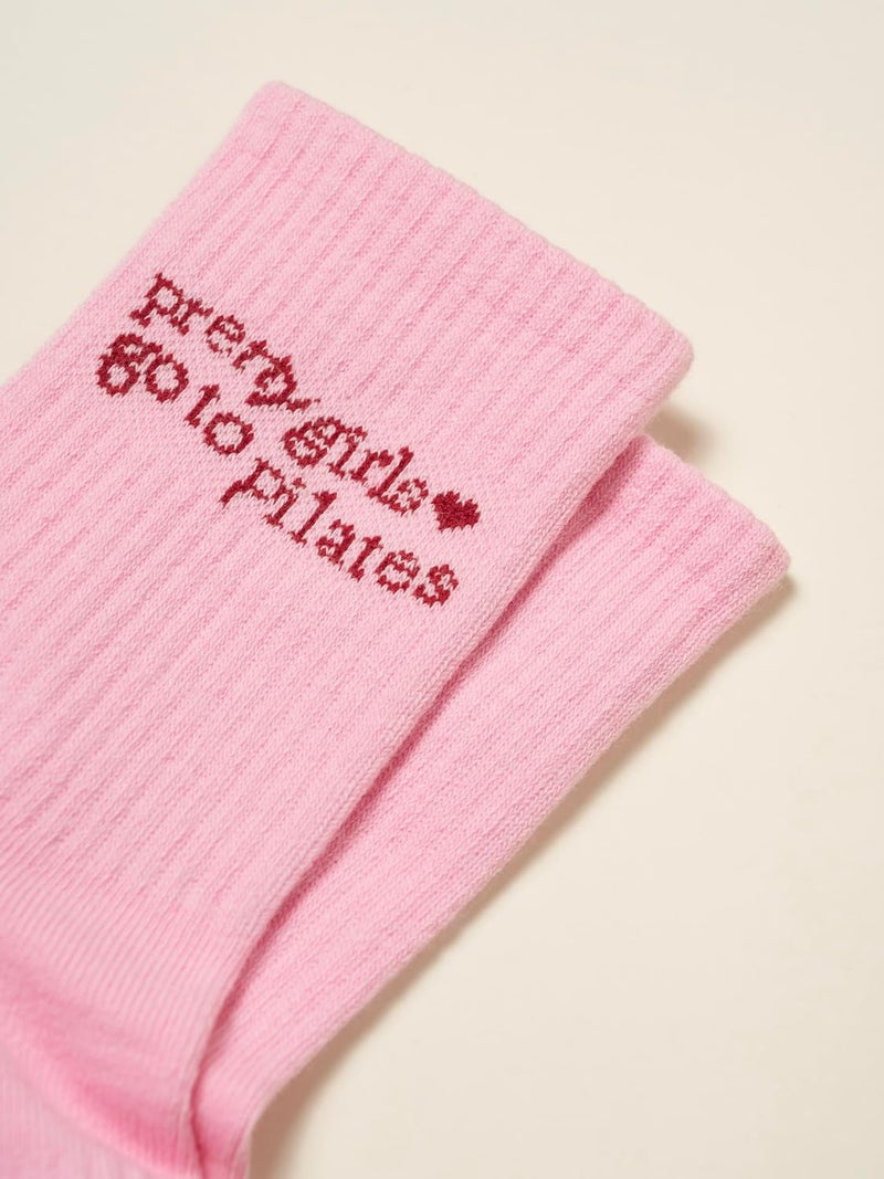 Shapes Studio Crew Half Calf Grip Socks, Cutest Fruits Pilates Socks, Ruffle socks, Non-Slip, Barre Yoga Fitness - Image 2